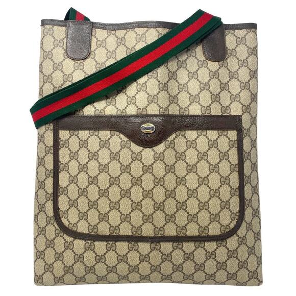 Gucci Bag Shoulder Tote Purse GG Logo  Guccissima Monogram Brown Leather Canvas - Picture 1 of 11